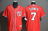 Nationals 7 Trea Turner Red Cool Base Jersey,baseball caps,new era cap wholesale,wholesale hats